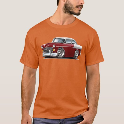 1955 Chevy Belair paarse auto grappig T-shirt (Voorkant)