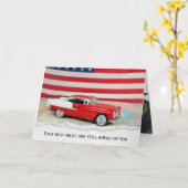 1955 Chevy Car Kaart voor Pensioen (Gele Bloem)