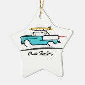 1955 Chevy Hardtop Coupe Surfing Keramisch Ornament (Links)