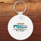1955 Chevy Hardtop Coupe Surfing Sleutelhanger (Voorkant)