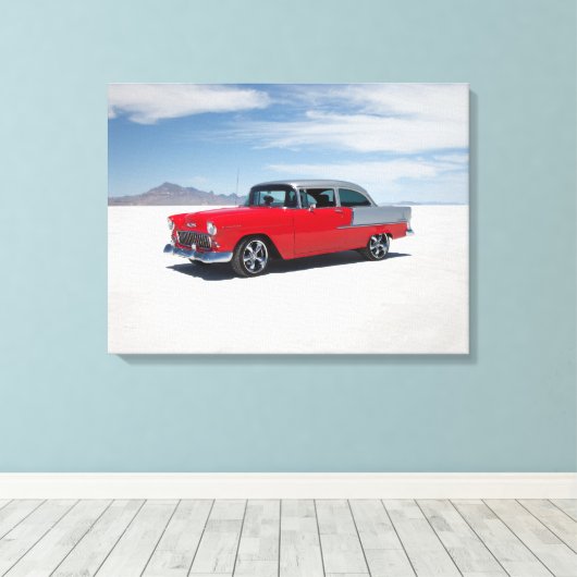 1955 Chevy hete staaf, straat staaf, "tri vijf" "B Canvas Afdruk (Insitu (Houten vloer))