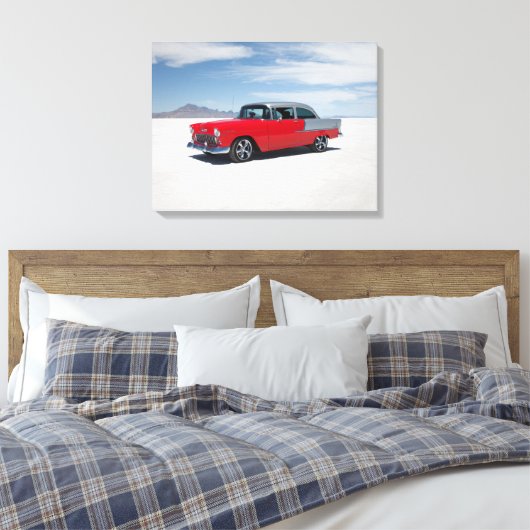 1955 Chevy hete staaf, straat staaf, "tri vijf" "B Canvas Afdruk (Insitu (Slaapkamer))