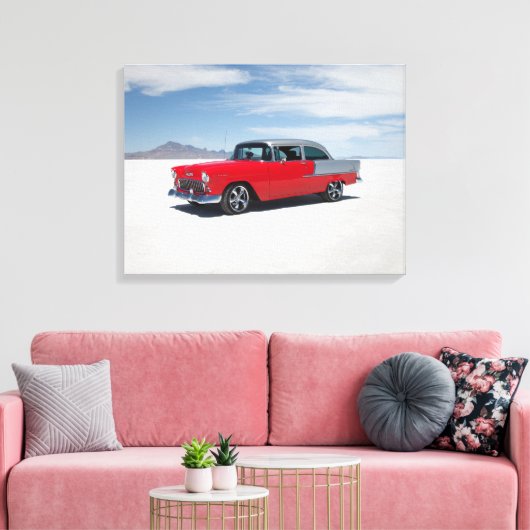 1955 Chevy hete staaf, straat staaf, "tri vijf" "B Canvas Afdruk (Insitu (Woonkamer))