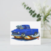 1955 Chevy Pickup Blue Truck Briefkaart (Staand voorkant)