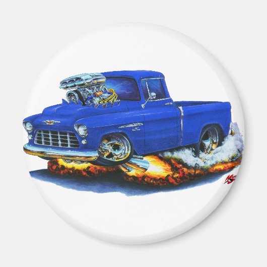 1955 Chevy Pickup Blue Truck Magneet (Voorkant)