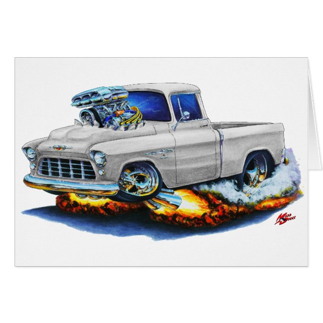 1955 Chevy Pickup White Truck (Voorkant Horizontaal)