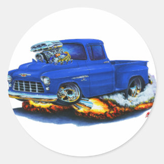 1955 Chevy Stepside Pickup Blue Truck Ronde Sticker