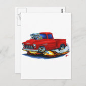 1955 Chevy Stepside Pickup Red Truck Briefkaart (Voorkant / Achterkant)