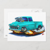1955 Chevy Stepside Pickup Turquoise Truck Briefkaart (Voorkant / Achterkant)
