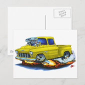 1955 Chevy Stepside Pickup Yellow Truck Briefkaart (Voorkant / Achterkant)