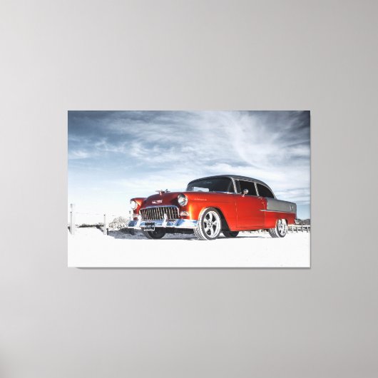 1955 Custom Chevrolet Bel Air Canvas Afdruk (Voorkant)