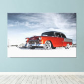 1955 Custom Chevrolet Bel Air Canvas Afdruk (Insitu (Houten vloer))