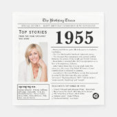 1955 Dagblad Verjaardag Trivia Servet (Voorkant)