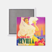 1955 Feria de Sevilla Spanje vintage-reis Magnet (Voorkant / Achterkant)
