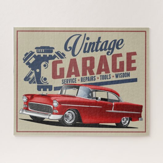 1955  Garage Jigzaag Puzzle Legpuzzel (Horizontaal)