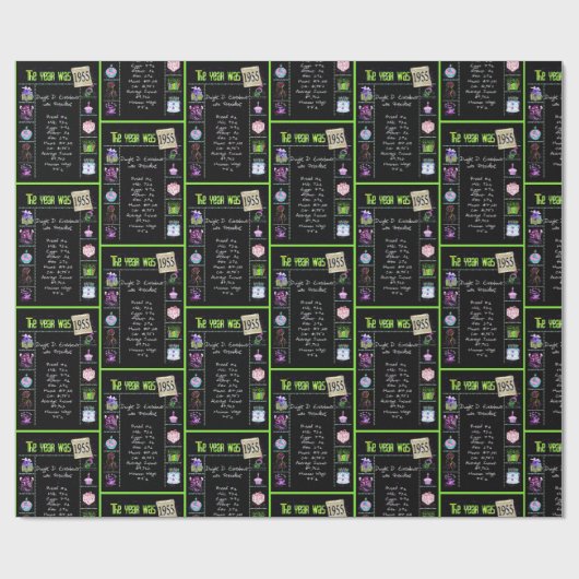 1955 Geboortejaar Trivia Cadeaupapier (Vlak)