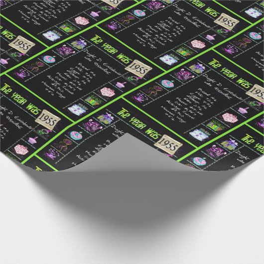 1955 Geboortejaar Trivia Cadeaupapier (Hoek)