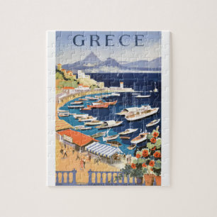 1955 Griekenland Athene Bay Castella Travel Poster Legpuzzel