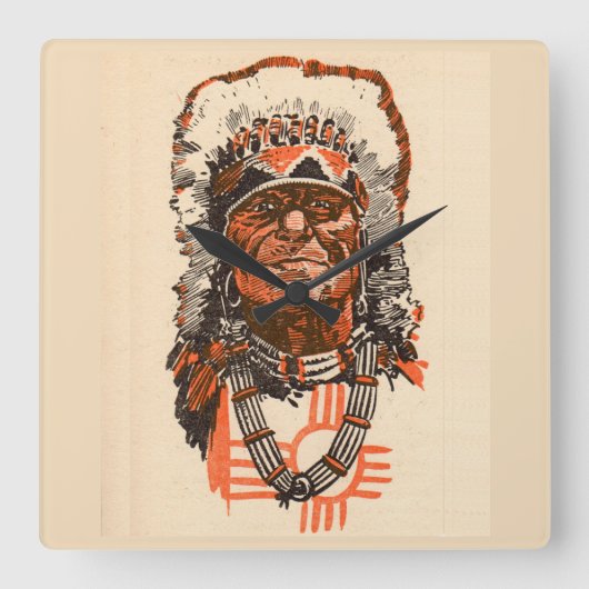 1955 Indiaas chef van Billy the Kind (UK) strips Vierkante Klok (Voorkant)