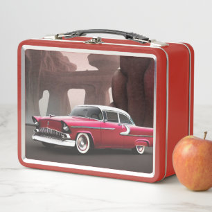 1955 Klassieke Auto Metalen Lunchbox