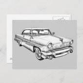 1955 Lincoln Capri Luxury Car Illustration Briefkaart (Voorkant / Achterkant)