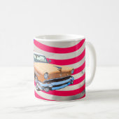 1955 Lincoln Capri met Amerikaanse vlag Koffiemok (Voorkant rechts)