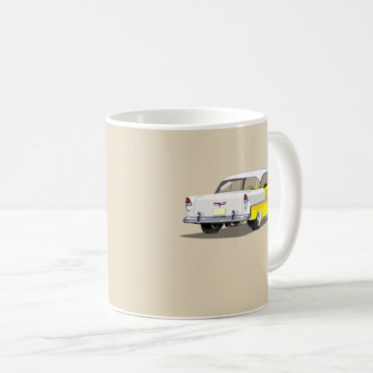 1955 Mok van hoezen - Geel en wit (Voorkant rechts)