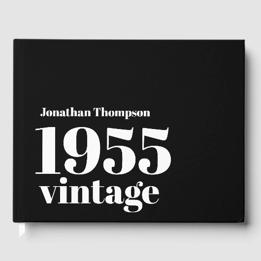 1955  naam Black Male 70ste verjaardagsfeest Gastenboek (Voorkant)