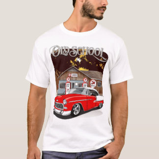 1955 Oude Rood- en Witte Chevrolet Bel Air T-shirt