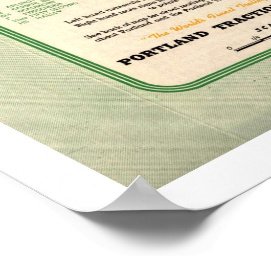 1955 Portland Oregon Trolley Streetcar Map Poster (Hoek)