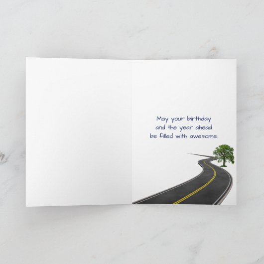 1955 Rode en witte auto Verjaardag Kaart (Binnen)