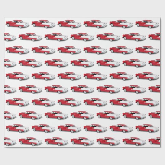 1955 Rood en Wit Chevy Cadeaupapier (Vlak)