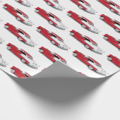  1955 Rood en Wit Chevy Cadeaupapier (Hoek)