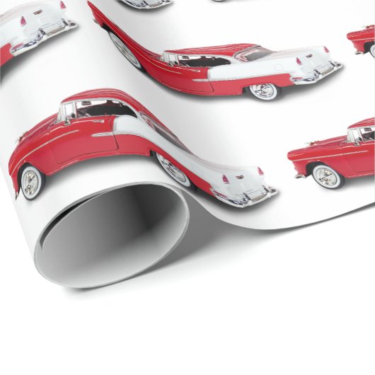  1955 Rood en Wit Chevy Cadeaupapier (Rol Hoek)