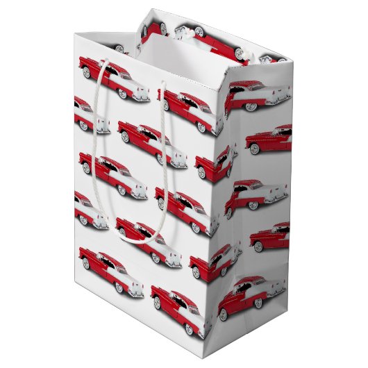 1955 Rood en Wit Chevy Medium Cadeauzakje (Achterkant Gekanteld)
