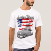 1955 Silver Grey and White Bel Air American Muscle T-shirt (Voorkant)