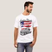 1955 Silver Grey and White Bel Air American Muscle T-shirt (Voorkant volledig)