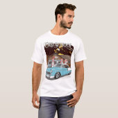 1955 Skyline Blue Chevy Bel Air Old School Printed T-shirt (Voorkant volledig)