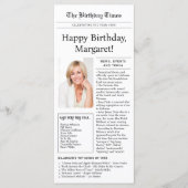 1955 Trivia, 70th birthday Flat Menu style Card (Voorkant)