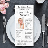 1955 Trivia, 70th birthday Flat Menu style Card