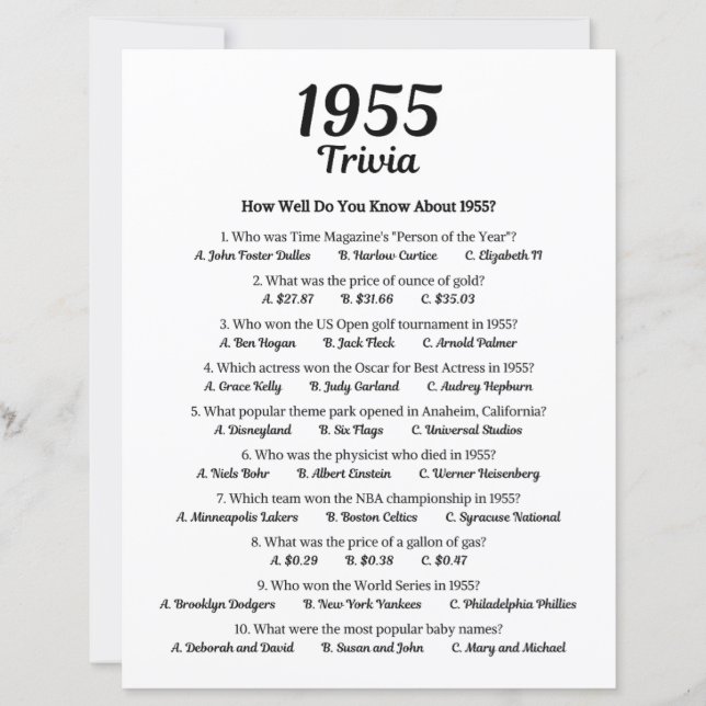 1955 Trivia spel (Voorkant)