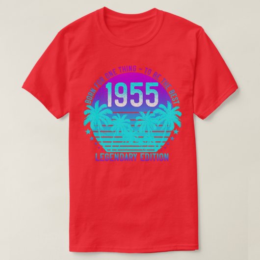 1955 Verjaardag 66e  Esthetische Zonsondergang Pal T-shirt (Design voorkant)