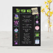 1955 Verjaardag Leuke Feiten Kaart (Gele Bloem)