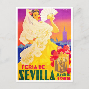 1955 Villa de Sevilla vintage-reis Briefkaart