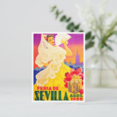 1955 Villa de Sevilla vintage-reis Briefkaart (Staand voorkant)