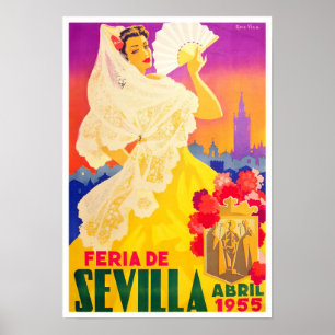 1955 Villa de Sevilla vintage-reis Poster