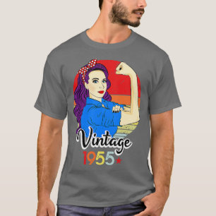 1955 Vintage 66e geboortedag 66 jaar oud Dag Gebor T-shirt