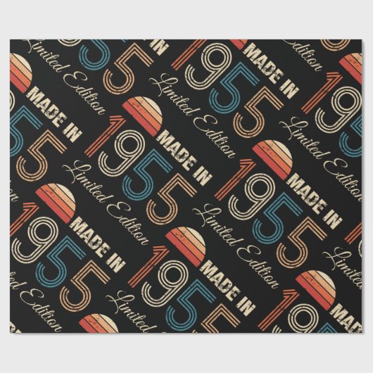 1955 Vintage 70ste verjaardag Cadeaupapier (Vlak)