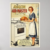 1955 Vintage Avalon Air-Master Oven Reclame Poster (Voorkant)