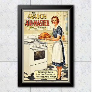 1955 Vintage Avalon Air-Master Oven Reclame Poster